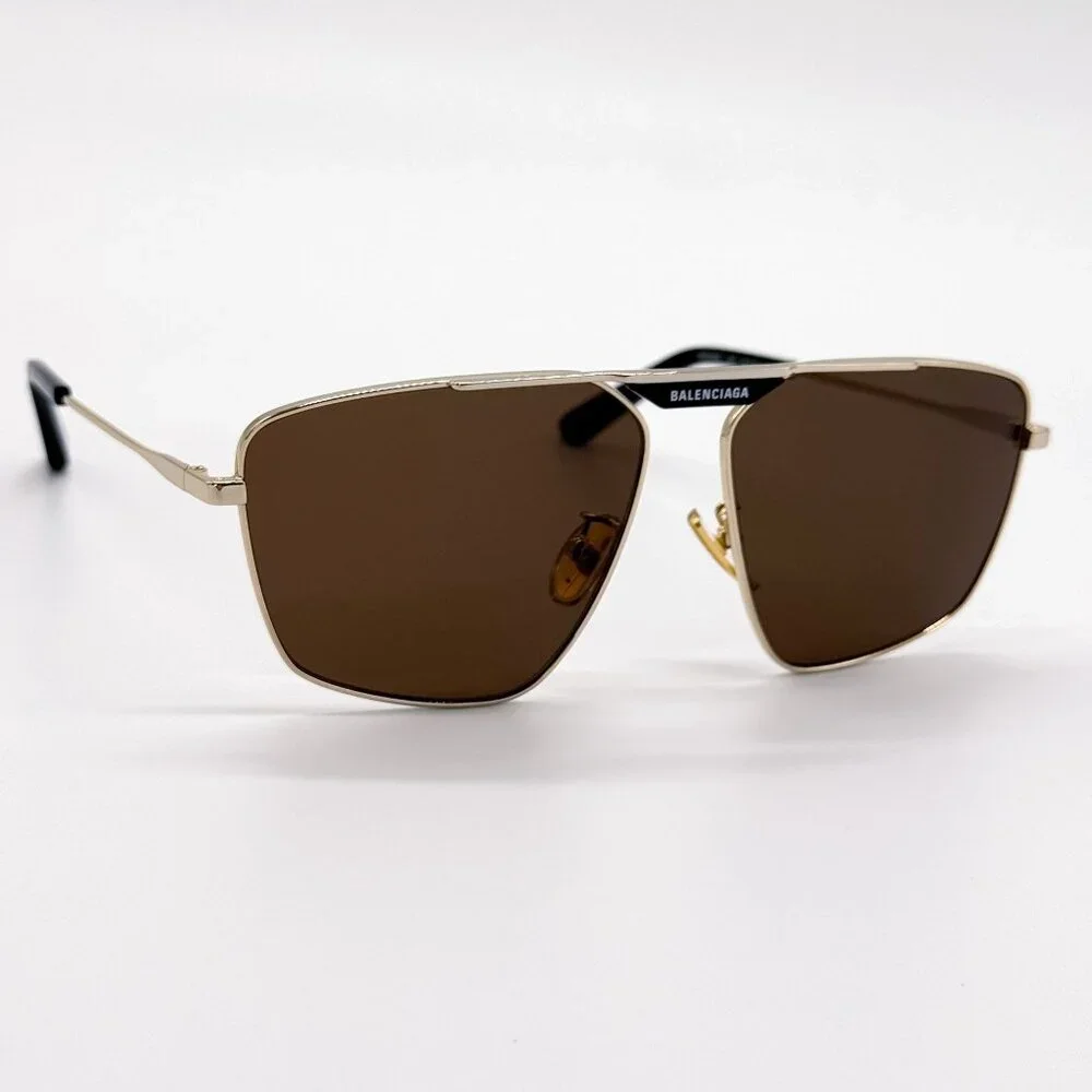 NEW BALENCIAGA SUNGLASSES BB0246SA 003 GOLD MEN EYEWEAR BALENCIAGA